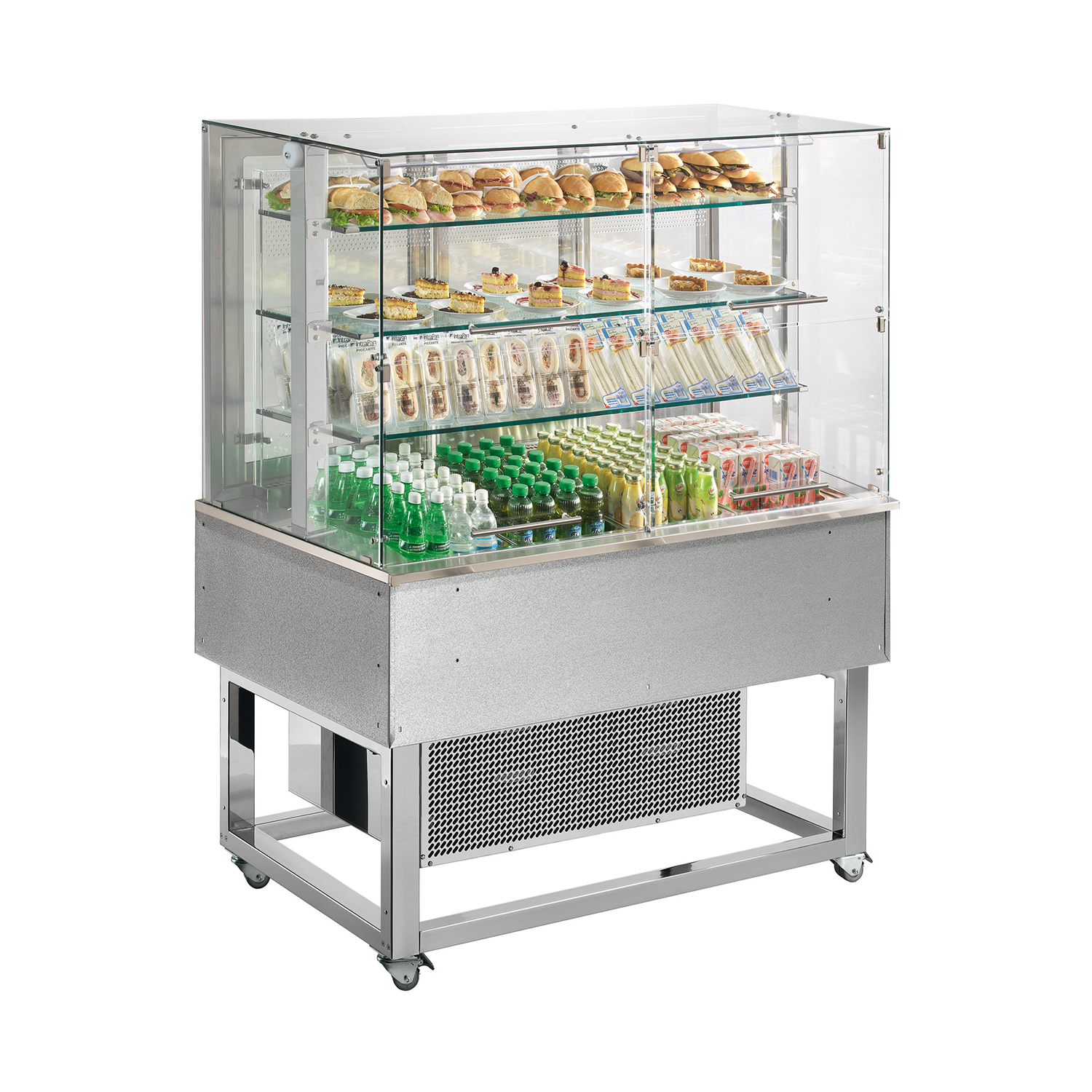 Kühlbuffet SOUL SERVICE STAND BLUE PLATINUM, 4 x GN 1/1 mit kundenseitigen Klapptüren