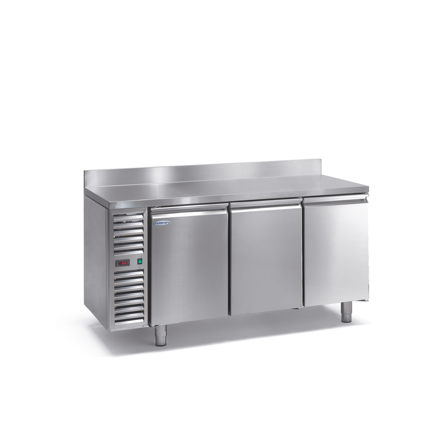 Kühltisch DAIQUIRI SMART Basic Line, B 1600  x T 600 x H 850+100 mm, 3 Kühlfächer, Arbeitsplatte mit Aufkantung