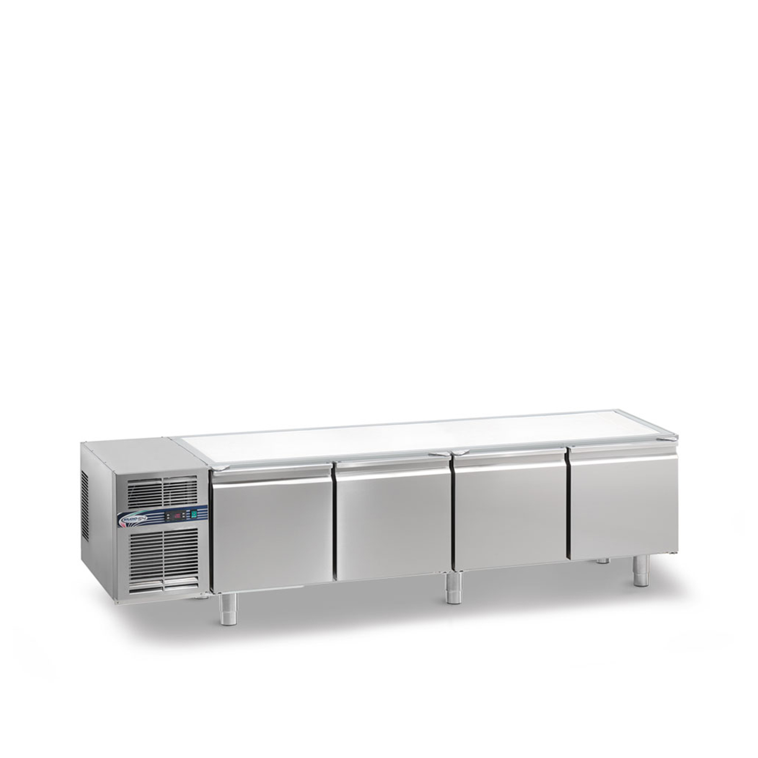 Kühltisch DAIQUIRI Top Line H450 GN 1/1, B 2200  x T 700 x H 600 mm, 4 Kühlfächer, ohne Arbeitsplatte
