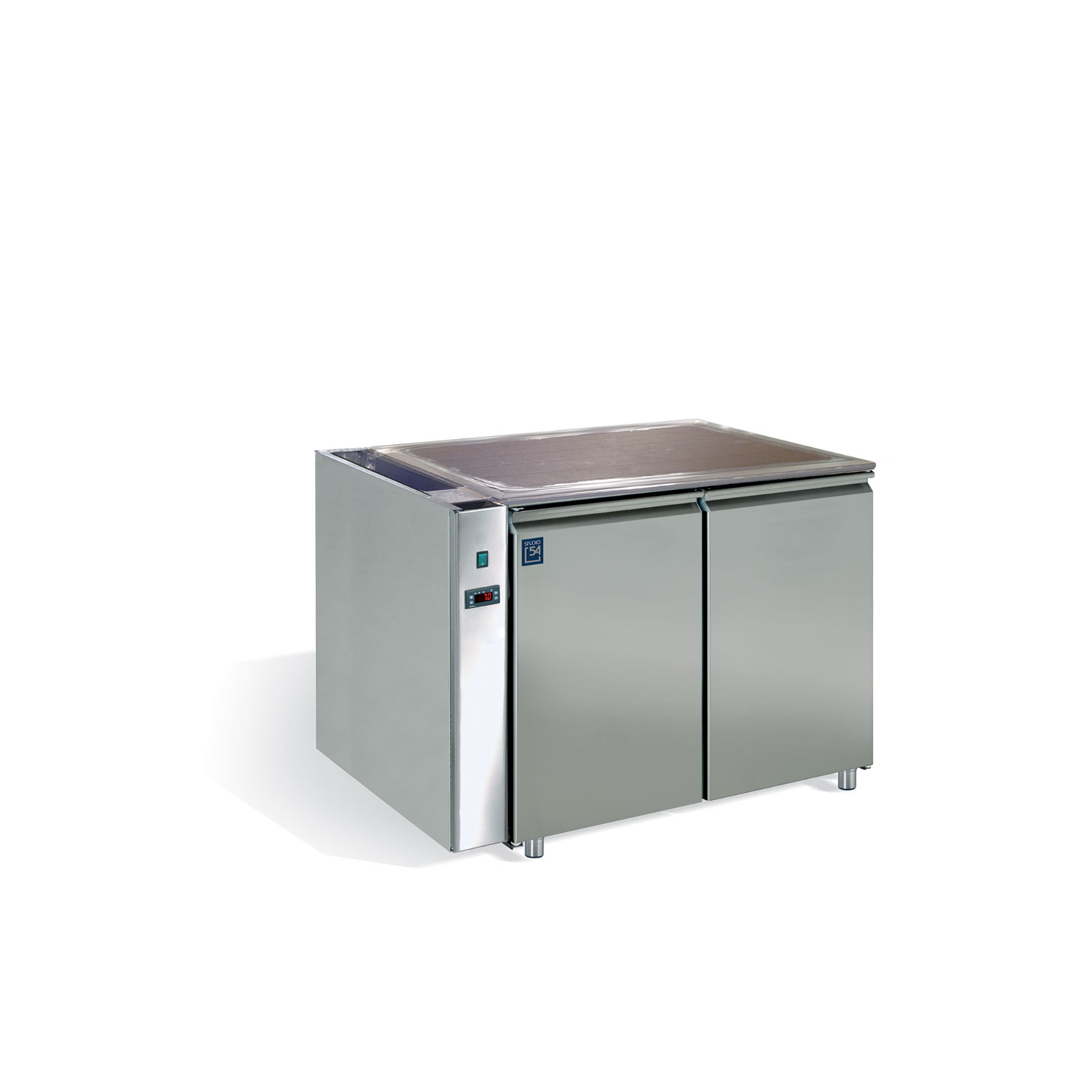 Getränkekühltisch B 1280 mm, 2türig, ohne Tischblatt, zentralgekühlt