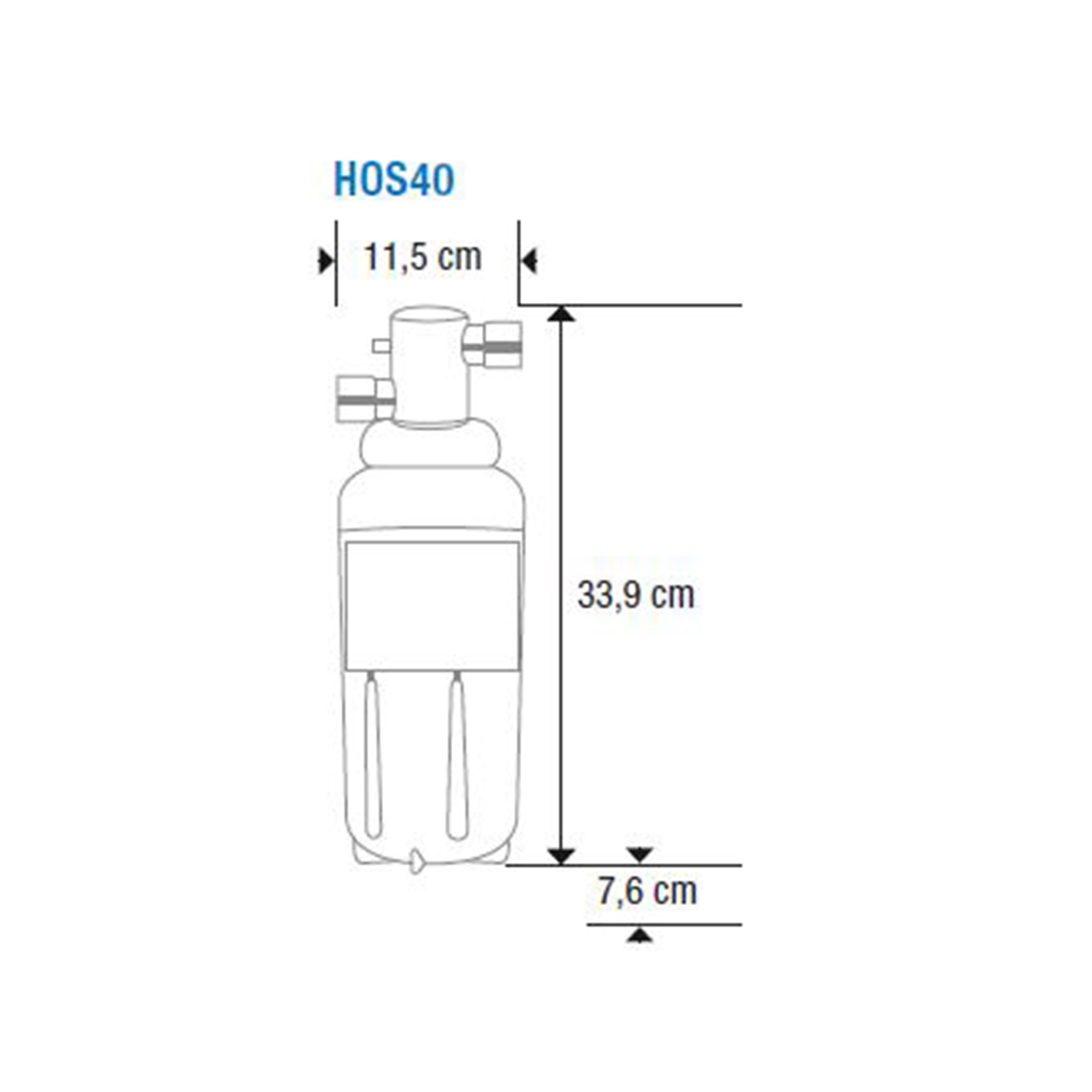 Hoshizaki Wasserfilter HOS-40 Technische Zeichnung