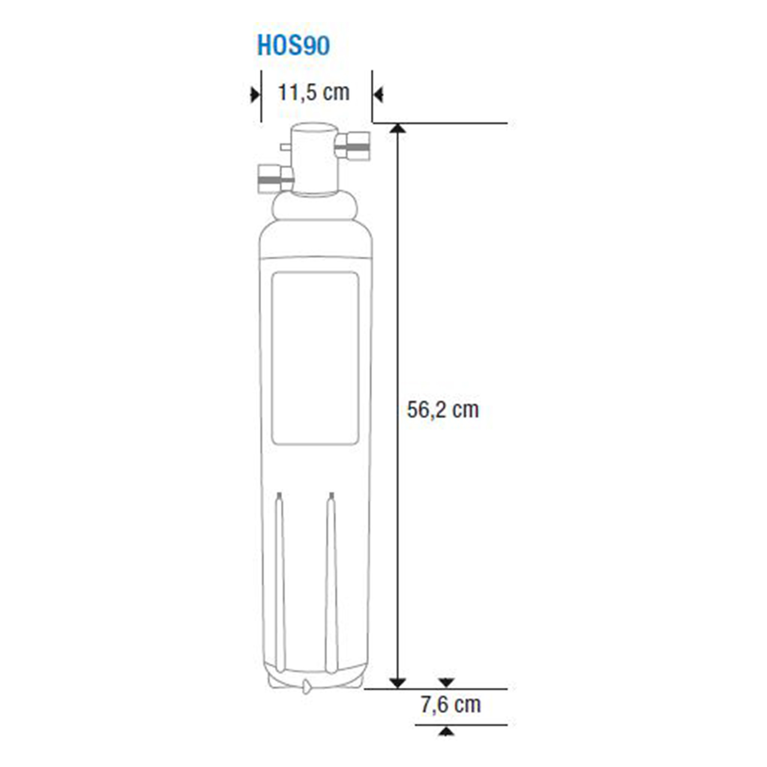 Hoshizaki Wasserfilter HOS-90 Technische Zeichnung